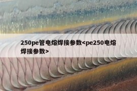 250pe管电熔焊接参数