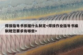 焊接指导书依据什么制定