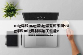 mig焊和mag焊tig焊有何不同