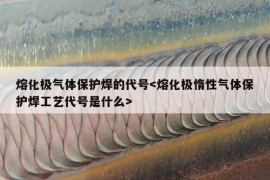 熔化极气体保护焊的代号