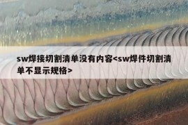 sw焊接切割清单没有内容