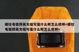 螺柱电弧焊英文缩写是什么呢怎么读啊