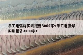 手工电弧焊实训报告3000字