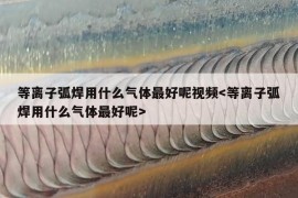 等离子弧焊用什么气体最好呢视频