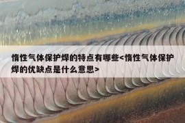 惰性气体保护焊的特点有哪些