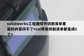 solidworks工程图焊件切割清单里面的内容改不了