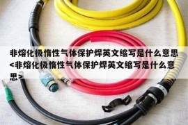 非熔化极惰性气体保护焊英文缩写是什么意思