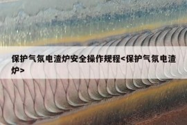 保护气氛电渣炉安全操作规程