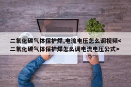 二氧化碳气体保护焊,电流电压怎么调视频