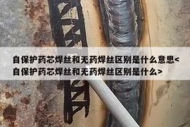 自保护药芯焊丝和无药焊丝区别是什么意思